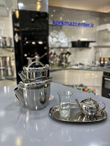 کتری و قوری لایف اسمایل مدل TK1-18 ظرفیت ۲ لیتر استیل ضد زنگ